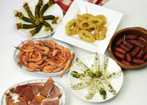 A selection traditional Spanish tapas