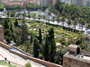 Gardens with bull ring beyond